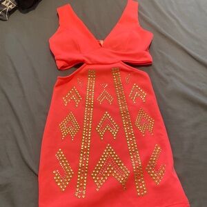 Neon Pink Cutout Dress